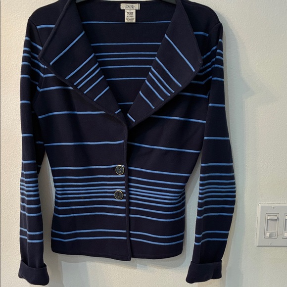 Cache Navy and Blue Knit Sweater - Picture 1 of 3